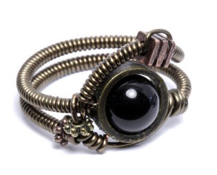 steampunk Jewelry Ring with Black Onyx steampunk buy now online