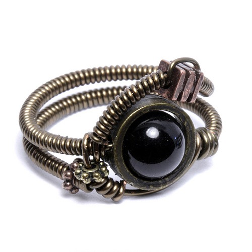 steampunk Jewelry Ring with Black Onyx steampunk buy now online