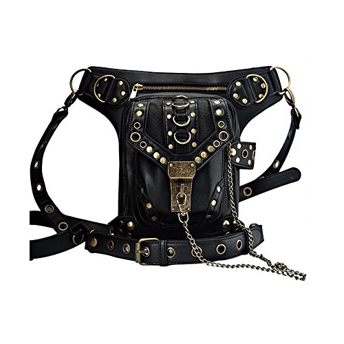 New Women Men Rock Leather Vintage Gothic Retro Shoulder Bag Handbag Waist Packs Leg Bag steampunk buy now online