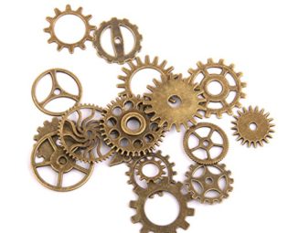 Steampunk Gears Charms Jewellery Making Findings Pack of 17 Bronze steampunk buy now online