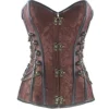 Kiwi-Rata Women's Faux leather Steampunk Spiral steel boning Overbust Corset Brown Size UK 14-16 steampunk buy now online