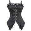 Kiwi-Rata Red Stripe Buckle Faux Leather Underbust Corset Bustier Top steampunk buy now online