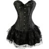 Kiwi-Rata Women's Gothic Boned Lace Corsets and Bustiers party Dress with Skirt steampunk buy now online