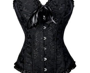 U-Pretty Women's Lace Up Boned Overbust Corset Bustier Top Body Shaper 8819 (6X-Large(Fit Waistline 38"-40"), Black) steampunk buy now online