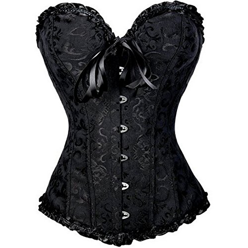 BSLINGERIE® Sexy Vintage Faux Leather Steel Boned Overbust Corset (6XL ...