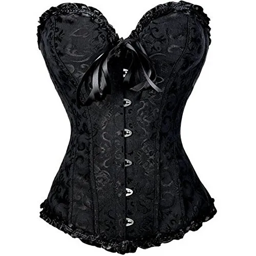 U-Pretty Women's Lace Up Boned Overbust Corset Bustier Top Body Shaper 8819 (6X-Large(Fit Waistline 38"-40"), Black) steampunk buy now online