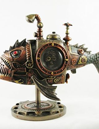 Steampunk Submarine | Sub Piranha | Bronzed Statue Figurine Fantasy Ornament steampunk buy now online