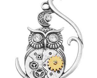Souarts Antique Silver Color Owl Shaped Steampunk Gears Charms Pendant for Necklace Jewellry Making steampunk buy now online