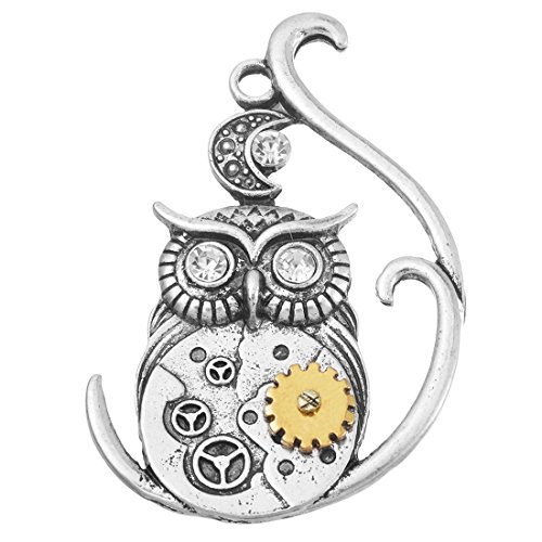 Souarts Antique Silver Color Owl Shaped Steampunk Gears Charms Pendant for Necklace Jewellry Making steampunk buy now online