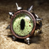 Steampunk Jewelry Tie Tack with clock parts - Green Reptile Eye steampunk buy now online