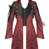 Punk Rave Poison Jacket Mens Red Black Faux Leather Goth Steampunk Military Coat steampunk buy now online