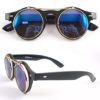 Ultra ® Bright Black Frame Blue Lenses Flip up Circle Steampunk high quality Goggles Glasses Retro Round Cyber UV400 UVA UV Top quality premium Sunglasses including a micro fibre carry pouch steampunk buy now online