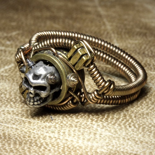 Steampunk Jewelry - skull made by CatherinetteRings steampunk buy now online