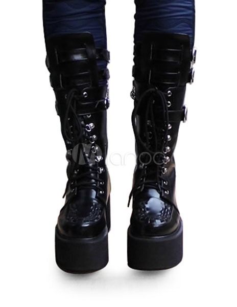 Gothic Black Lolita Boots High Platform steampunk buy now online
