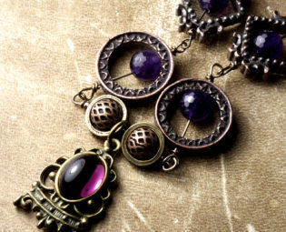 steampunk Jewelry made by CatherinetteRings Amethyst Necklace steampunk buy now online