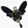 Gothic Black Butterfly Drop Brooch with Rose Flower steampunk buy now online