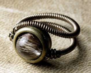 steampunk jewelry made by CatherinetteRings rutilated quartz ring steampunk buy now online