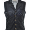 Cool Black Faux Leather Steampunk Waistcoat steampunk buy now online