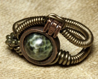 Steampunk Jewelry made by CatherinetteRings : Green Fire Agate Ring steampunk buy now online