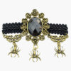Gothic Black Clear Crystal Brooch with Spider steampunk buy now online