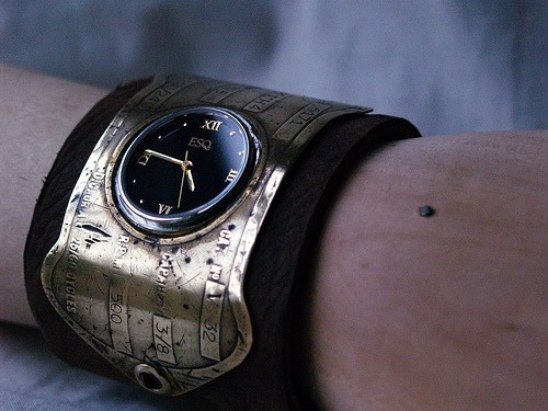 Bespoke Watch - 'Drill Watch' - Industrial/Steampunk - Plaque Detail steampunk buy now online
