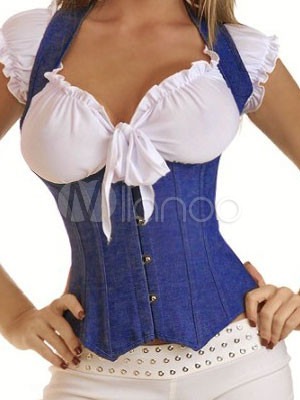Sexy Lace-Up Denim Womens Steampunk Corset steampunk buy now online