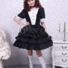 Black And White Buttons Lace Cotton Gothic Lolita Dress steampunk buy now online