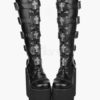 Gothic Black Lolita Boots High Platform Buckles Cross Print steampunk buy now online