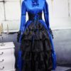 Classic Lolita Victorian Princess Blue Cotton Long Dress steampunk buy now online Classic Lolita Victorian Princess Blue Cotton Long Dress steampunk buy now online
