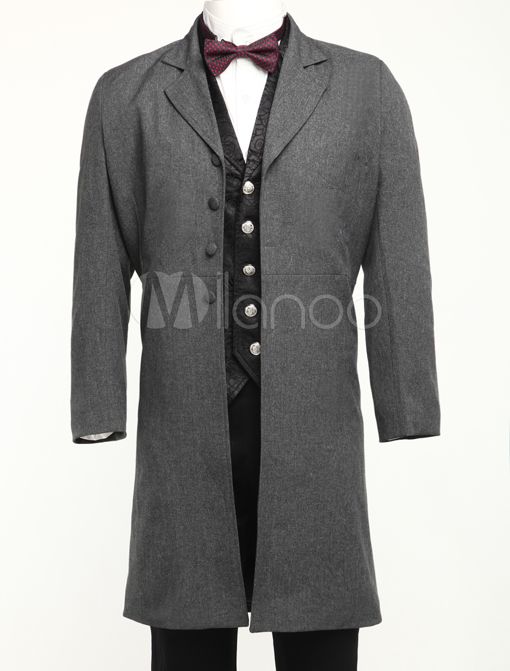 Cool Charcoal Gray Jazz Cloth Mens Long Coat steampunk buy now online