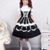 Cotton Black Lace Ties Gothic Lolita Dress steampunk buy now online