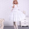 Pure White Lolita One-piece Dress Long Sleeves Layered Lace Trim steampunk buy now online