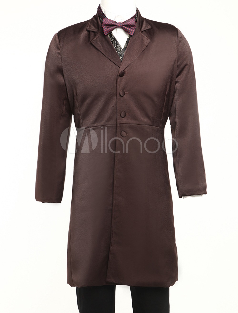 Dark Brown Lapel Full Length Buttons Mens Steampunk Coat steampunk buy now online