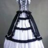 Gothic Victorian Black and White Long Lolita Dress steampunk buy now online