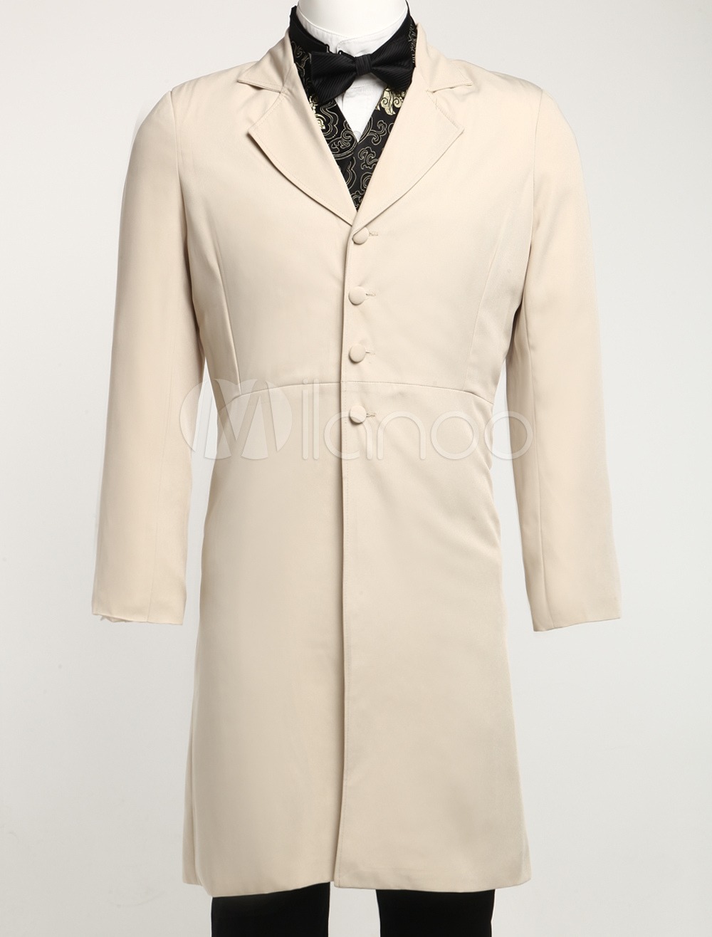 Handsome Khaki Lapel Full Length Buttons Jazz Cloth Mens Steampunk Coat steampunk buy now online