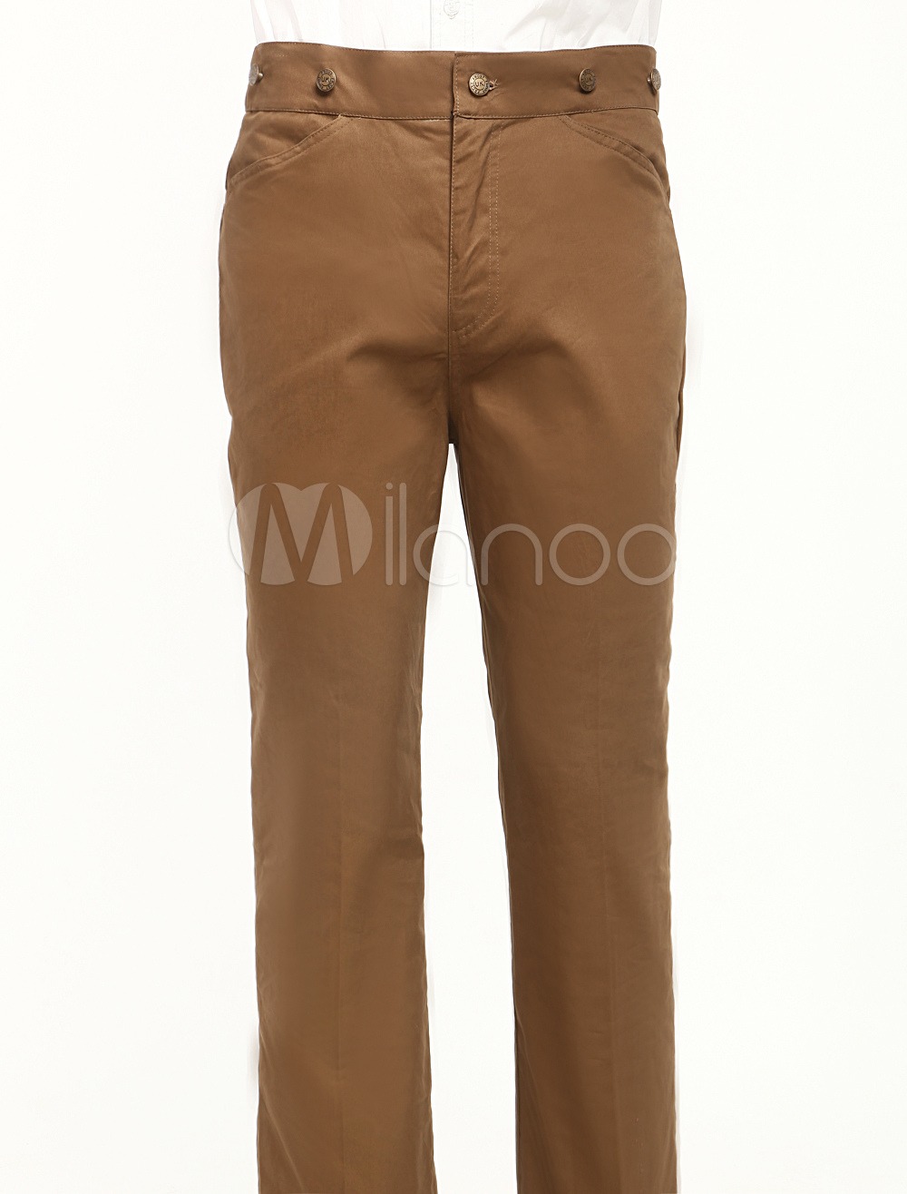 Modern Nut-brown Cotton Mens Steampunk Trousers steampunk buy now online