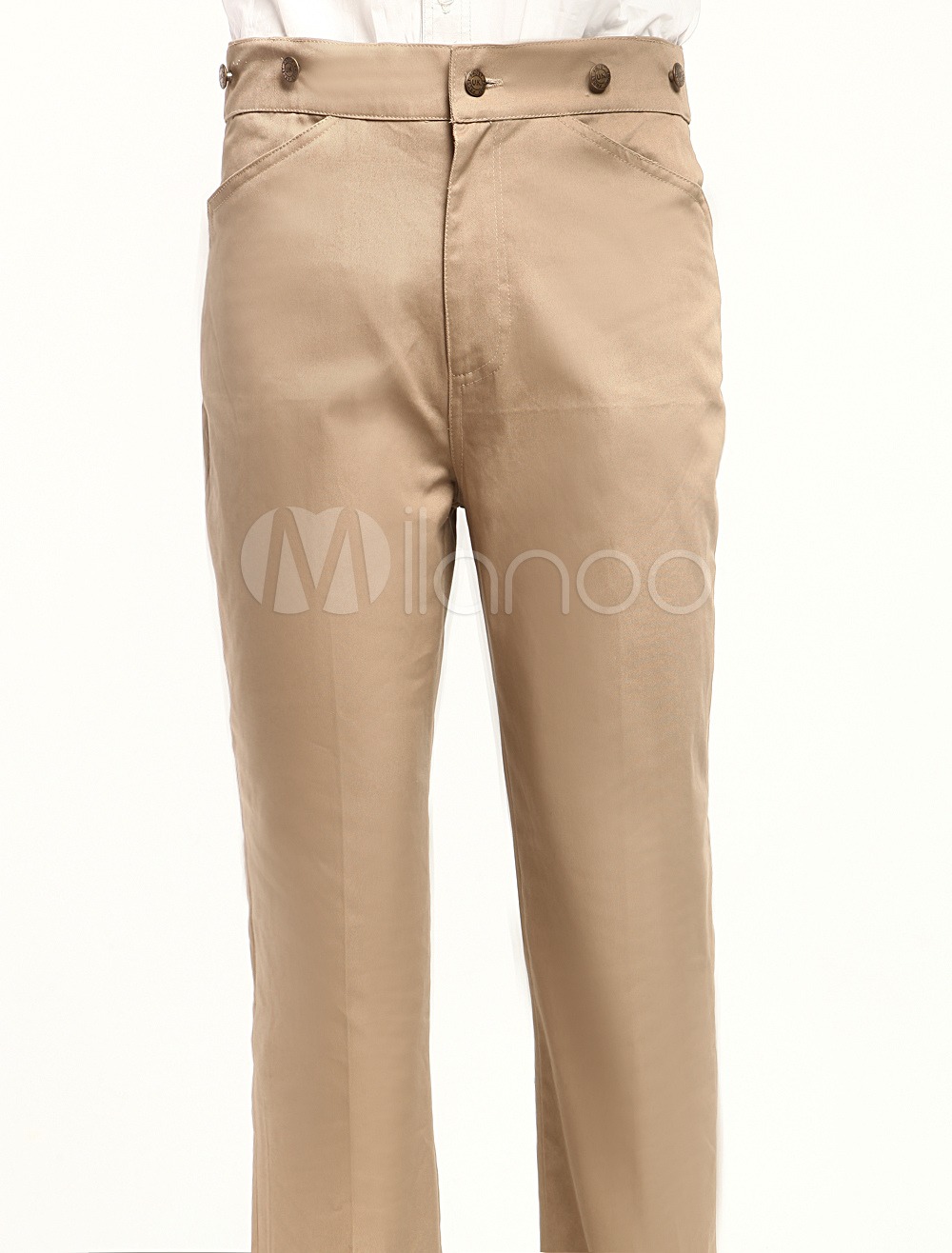 Popular Khaki Cotton Fabrics Mens Steampunk Trouser steampunk buy now online