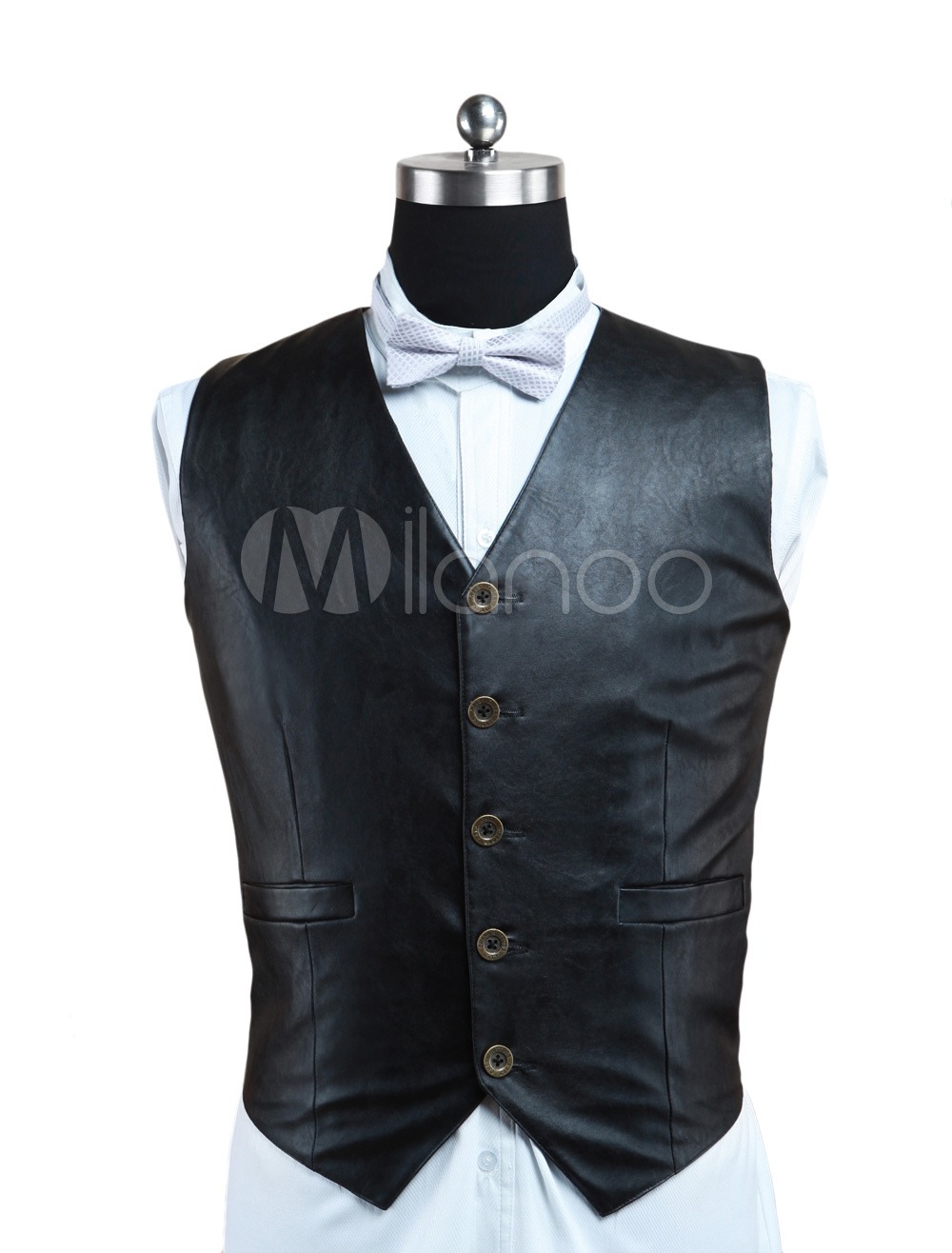 Quality Black Leather Steampunk Waistcoat steampunk buy now online