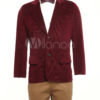 Unique Dark Red Lapel Single-Breasted Buttons Velvet Mens Steampunk Jacket steampunk buy now online