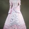 Victorian Sweet Lolita Pink Pleated Cotton Long Dress and Choker steampunk buy now online Victorian Sweet Lolita Pink Pleated Cotton Long Dress and Choker steampunk buy now online