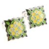 Vintage Green Victorian Style Flower Square Shape Cufflinks steampunk buy now online