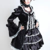 Black Terry Gothic Lolita Dress for Girls steampunk buy now online