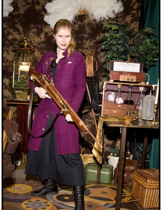 Alternative Living Expo Steampunk lady with rifle at Alternative Living Expo steampunk buy now online