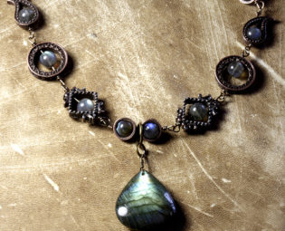 steampunk Jewelry made by CatherinetteRings Necklace OOAK with LABRADORITE   Steampunk Necklace OOAK with LABRADORITE steampunk buy now online