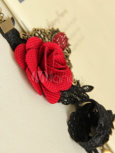Vintage Floral Black Lace Gothic Lolita Ankle Chain steampunk buy now online