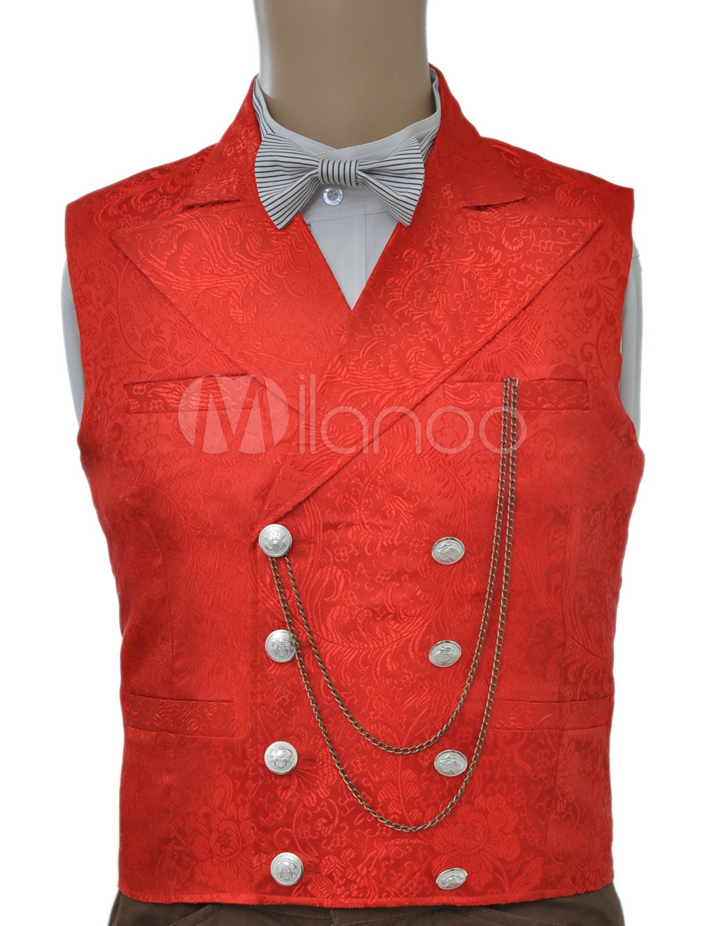 Halloween Floral Jacquard Double Breasted Steampunk Waistcoat steampunk buy now online