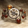 Steampunk jewelry Bracelet made by CatherinetteRings - Amber and large gear steampunk buy now online