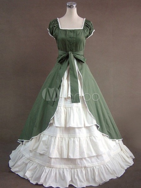 Gothic Green Short Sleeves Lolita One-Piece steampunk buy now online