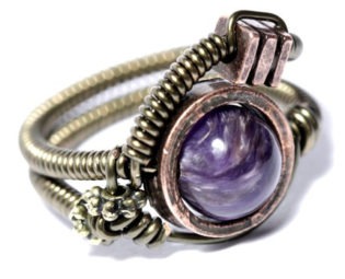 steampunk Jewelry Ring with Charoite steampunk buy now online