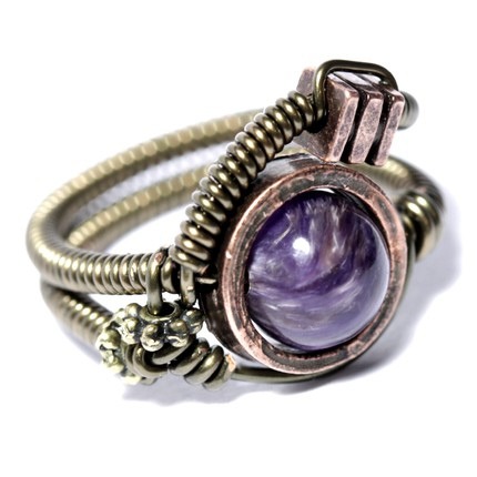 steampunk Jewelry Ring with Charoite steampunk buy now online